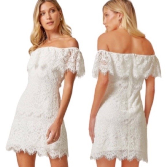 Cold Shoulder Lace Overlay Mini Dress main image 1